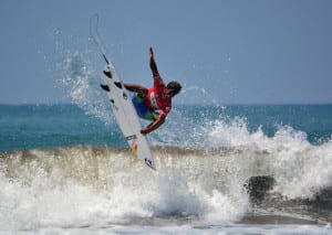 Carlos Munoz surfing in Dominical