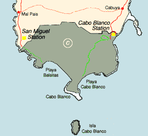Costa Rica - Cabo Blanco map