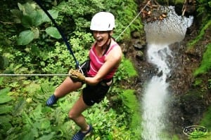 Canyoneering waterfall rappeling in Arenal Costa Rica