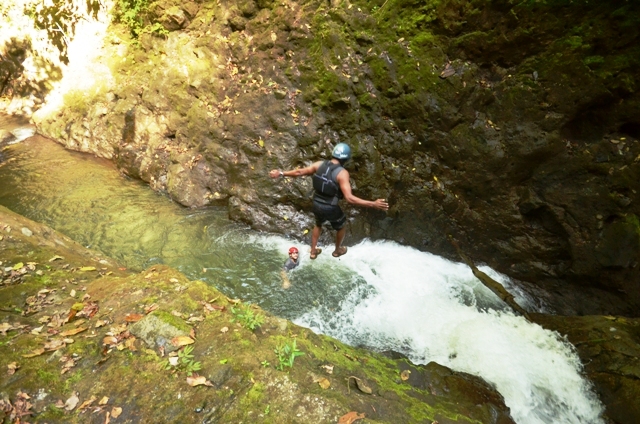 Waterfall jumping Gravity Falls Arenal Costa Rica
