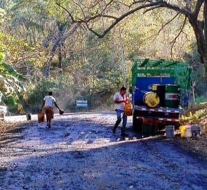 Molasses covered road in Nosara