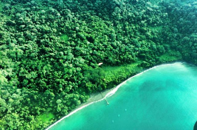 Playa Nicuesa Rainforest Lodge property from the air