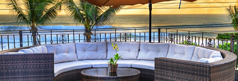 Sunset lounge terrace at Hotel Tramonto, Playa Hermosa, Costa Rica