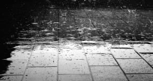 Rain on tile floor