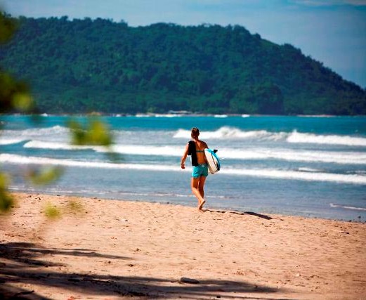 Surfing at Hotel Tropico Latino, Santa Teresa