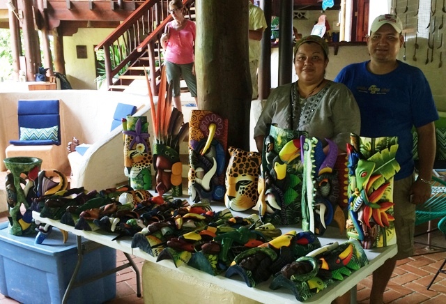 Boruca masks at Cultural festival at Nicuesa Lodge in Costa Rica