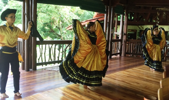 Folk dancers at Cultural festival at Nicuesa Lodge in Costa Rica
