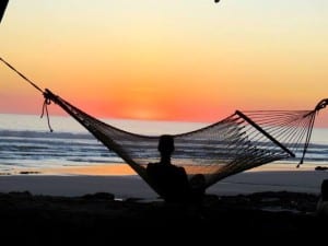 Sunset relaxing at Santa Teresa Beach Costa Rica