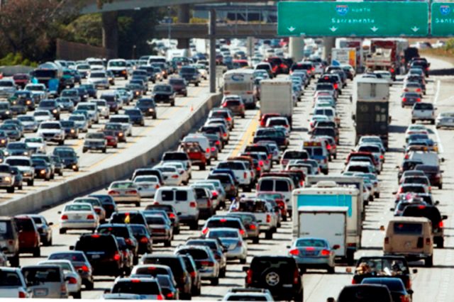 Los Angeles rush hour traffic