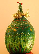 Painted coconuts with tropical themes