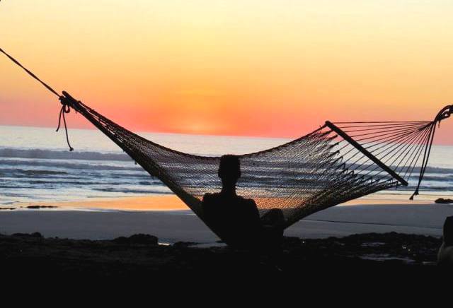 Sunset relaxing at Santa Teresa Beach Costa Rica