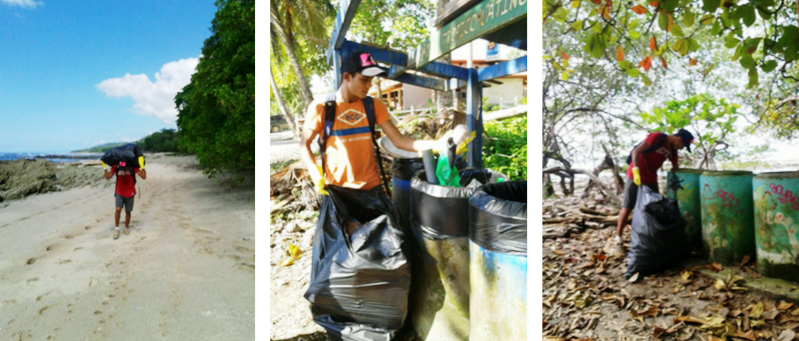 Beach cleanup community program in Santa Teresa Costa Rica