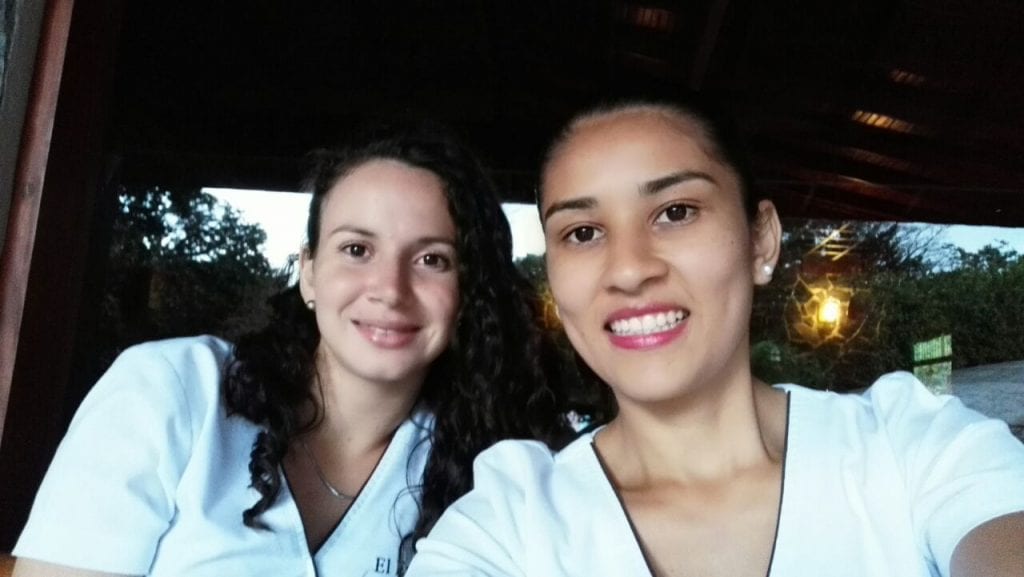 Karina Bravo and Verónica Picado, therapists at Green Leaf Spa, El Establo Mountain Hotel
