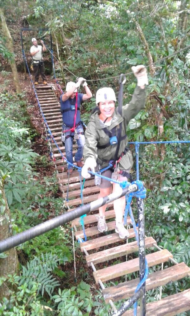 One of the hanging bridges at Tree Top Canopy Tour, El Establo Mountain Hotel