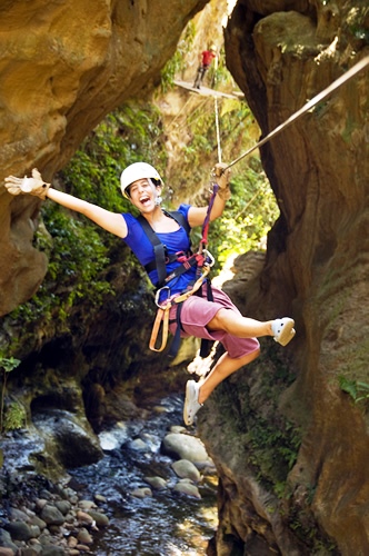 Canopy zip line tour at Hacienda Guachipelin in Costa Rica