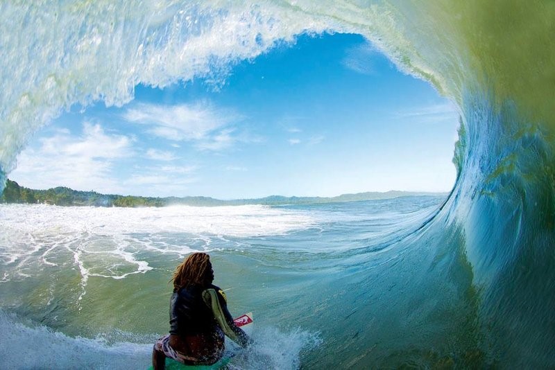 Surfing Playa Cocles, Puerto Viejo - Photo by D.J. Struntz
